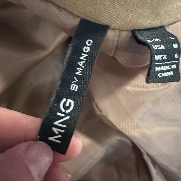 MNG by Mango Women’s L Brown Double-Breasted Military Trench Coat Jacket Chic - Picture 11 of 11